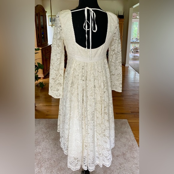 Free People White Lace Longsleeve Fairytale Dress - Picture 4 of 13